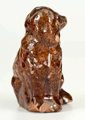 Antique Redware Spaniel, probably Galena, Illinois origin