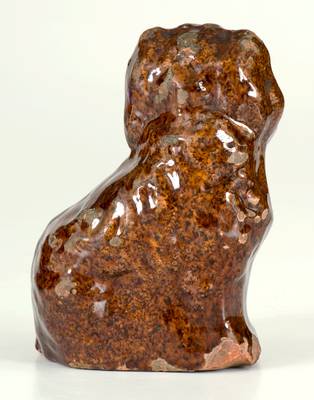Antique Redware Spaniel, probably Galena, Illinois origin