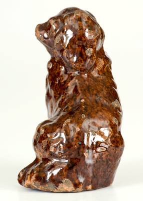 Antique Redware Spaniel, probably Galena, Illinois origin