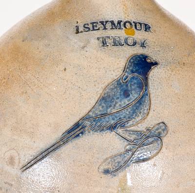 I. SEYMOUR / TROY Stoneware Jug with Incised Bird Decoration