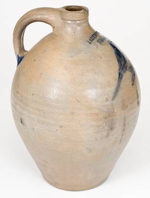 I. SEYMOUR / TROY Stoneware Jug with Incised Bird Decoration