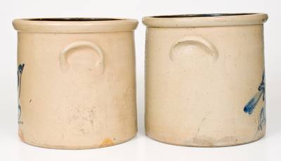 Lot of Two: FORT EDWARD, NY Stoneware Bird Crocks