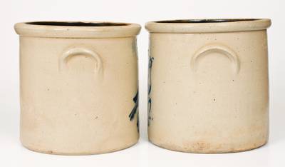 Lot of Two: FORT EDWARD, NY Stoneware Bird Crocks