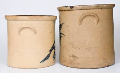 Lot of Two: E. & L. P. NORTON / BENNINGTON, VT Stoneware Crocks