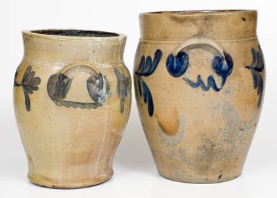 Lot of Two: Stoneware Jars attrib. Richard Remmey, Philadelphia, PA