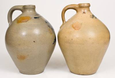 Lot of Two: Rare Stoneware Jugs incl. JOHN J. FAKE / LANSINGBURGH and C. DILLON / ALBANY