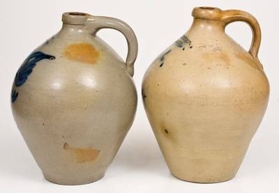 Lot of Two: Rare Stoneware Jugs incl. JOHN J. FAKE / LANSINGBURGH and C. DILLON / ALBANY