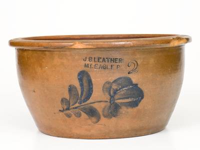 Rare J. B. LEATHERS / MT. EAGLE PA Stoneware Bowl
