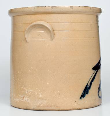 Fine 6 Gal. E. & L. P. NORTON / BENNINGTON, VT Stoneware Crock w/ Bold Bird-on-Log