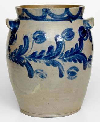 4 Gal. Baltimore Stoneware Jar with Profuse Cobalt Floral Decoration, circa 1830