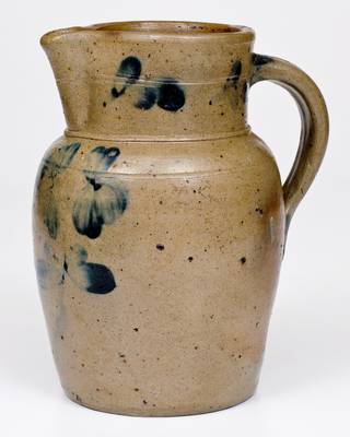 Half-Gallon Baltimore Stoneware Pitcher with Clover Decoration