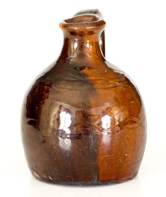 Small-Sized Redware Jug w/ Incised Line Design