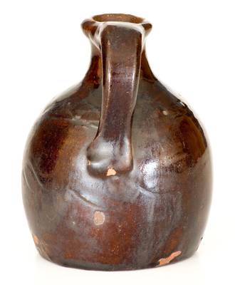 Small-Sized Redware Jug w/ Incised Line Design