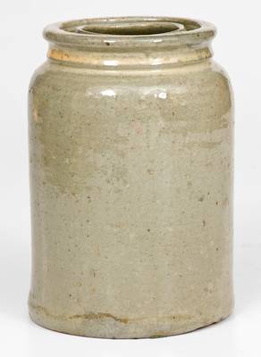 JOHN BELL / WAYNESBORO, Pennsylvania Stoneware Canning Jar w/ Celadon Glaze