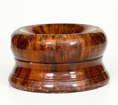 JOHN BELL / WAYNESBORO, PA Redware Spittoon w/ Manganese Glaze