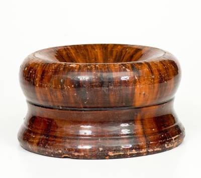 JOHN BELL / WAYNESBORO, PA Redware Spittoon w/ Manganese Glaze