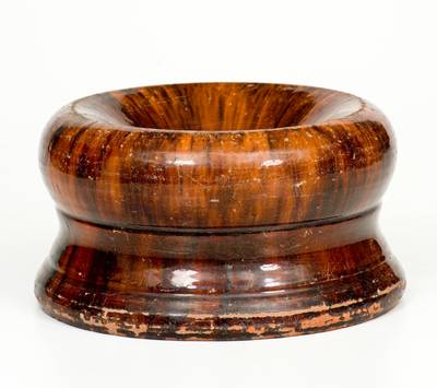 JOHN BELL / WAYNESBORO, PA Redware Spittoon w/ Manganese Glaze