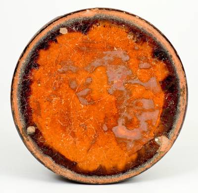 JOHN BELL / WAYNESBORO, PA Redware Spittoon w/ Manganese Glaze