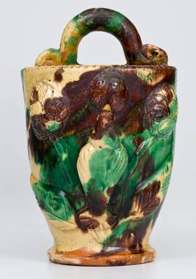 Shenandoah Valley Multi-Glazed Redware Wall Pocket, circa 1890