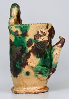 Shenandoah Valley Multi-Glazed Redware Wall Pocket, circa 1890