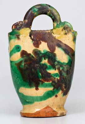 Shenandoah Valley Multi-Glazed Redware Wall Pocket, circa 1890