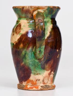 Shenandoah Valley Multi-Glazed Redware Cream Pitcher, circa 1890