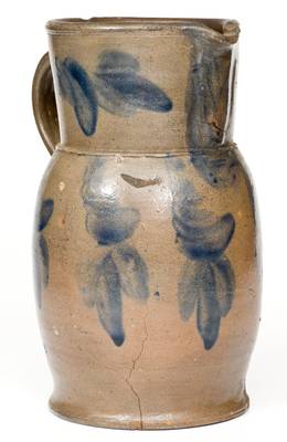 Fine Strasburg, Virginia Stoneware Pitcher w/ Profuse Floral Decoration