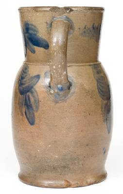 Fine Strasburg, Virginia Stoneware Pitcher w/ Profuse Floral Decoration