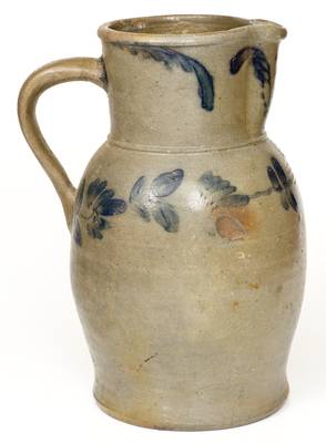 2 Gal. W. H. LEHEW & CO. / STRASBURG, VA Stoneware Pitcher with Floral Decoration