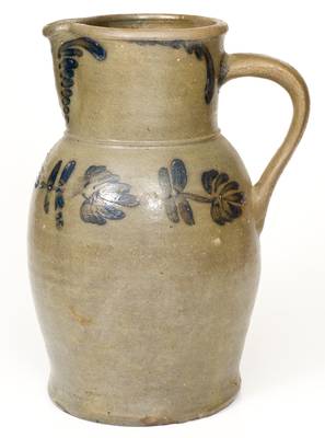 2 Gal. W. H. LEHEW & CO. / STRASBURG, VA Stoneware Pitcher with Floral Decoration