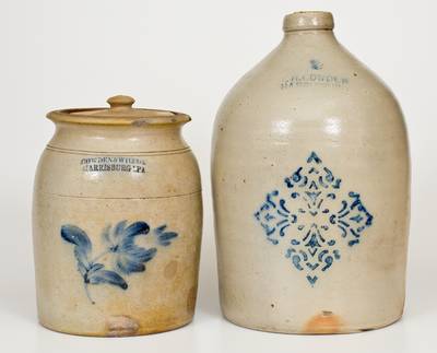Lot of Two: Cowden Family (Harrisburg, Pennsylvania) Stoneware