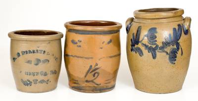 Lot of Three: Pennsylvania Stoneware Jars incl. Southwestern PA and Huntingdon County