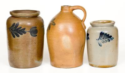 Lot of Three: Philadelphia, PA Stoneware Jars with York, PA Stoneware Jug