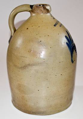 2 Gal. COWDEN & WILCOX / HARRISBURG, PA Stoneware Jug with Floral Decoration Inscribed 