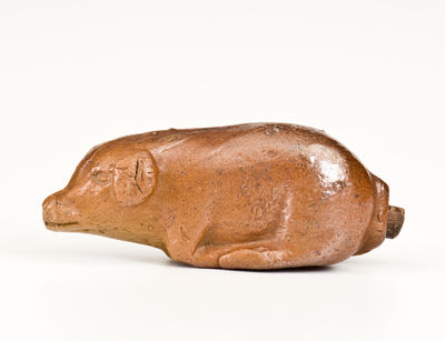 Unusual Midwestern Sewer Tile Pig Flask