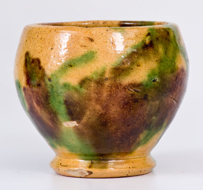 Very Rare Multi-Glazed Redware Cabinet Vase, attrib. S. Bell & Sons, Strasburg, Virginia, c1895