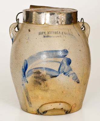 SIPE, NICHOLS & CO. / Williamsport, Pa. Stoneware Batter Pail