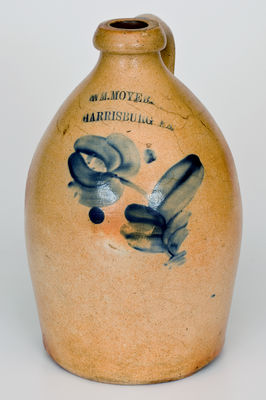 WM. MOYER / HARRISBURG, PA Stoneware Jug, 1858-1861