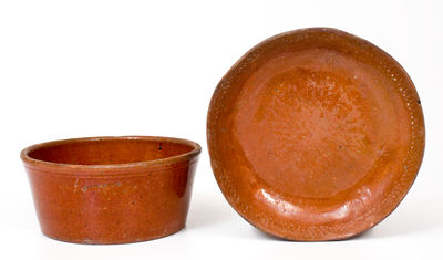 Two Glazed John Bell, Waynesboro, PA Redware Articles