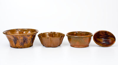 Four Glazed Redware Food Molds, Maryland / Pennsylvania