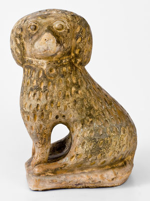 Stoneware Spaniel Doorstop, attrib. George Bagnall, Newcomerstown, Tuscawaras Co, Ohio