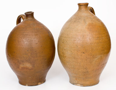 Two Stoneware OIL Jugs attrib. Branch Green, Philadelphia, PA