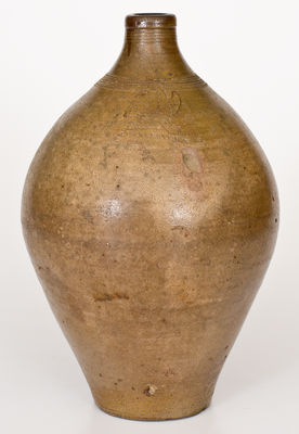 One-Gallon CHARLESTOWN / Boston Stoneware Jug w/ Impressed Eagle-on-Cannon Motif, early 19th century