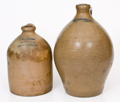 Two Northeastern American Salt-Glazed Stoneware Jugs