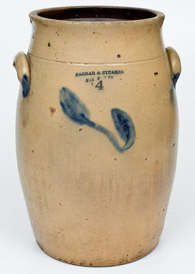 Scarce FARRAR & STEARNS / FAIRFAX, Vermont Stoneware Churn