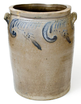 Six-Gallon S. BELL & SON / STRASBURG, VA Stoneware Jar w/ Cobalt Floral Decoration