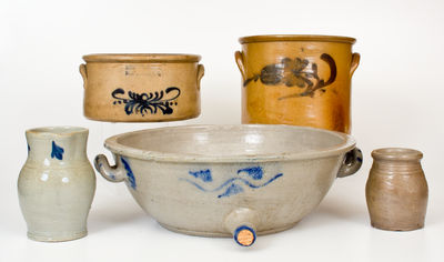 Five Stoneware Articles, primarily American, 19th century