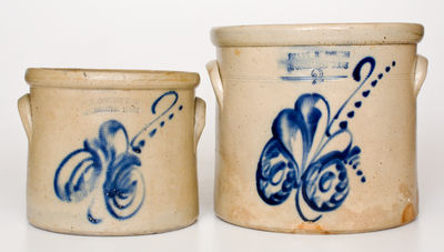 Two F.B. NORTON & CO. / WORCESTER, MASS Stoneware Crocks