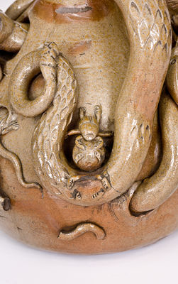 Extremely Rare and Important Anna Pottery Stoneware Snake Jug