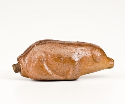 Unusual Midwestern Sewer Tile Pig Flask